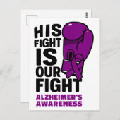 彼の闘いは私たちの闘い - アルツハイマー病の意識向上 ポストカード (正面/裏面)