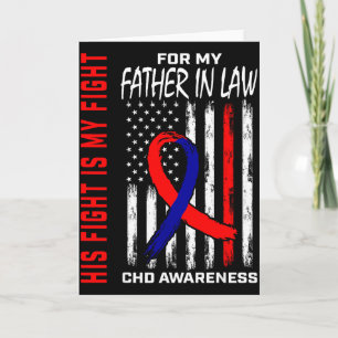 彼の闘争 義父 CHD Awareness アメリカ国旗 グラフィック 女性 子供 男性 カード