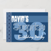 彼の青い蒸気パンクに30歳の誕生日を驚かせる 招待状 (正面)