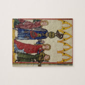 彼の頭部のガチョウを持つ中世騎士 ジグソーパズル (横)