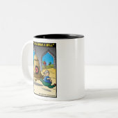 "彼の顔鳴らします鐘"を ツートーンマグカップ (正面左)