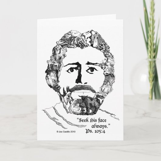 "彼の顔" Psを常に追求して下さい。 105:4 カード (正面)