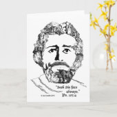 "彼の顔" Psを常に追求して下さい。 105:4 カード (黄色い花)