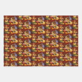 彼の駅とフォーエスドッグ遊ズトランプのポーカー ラッピングペーパーシート (正面3)