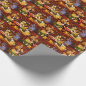 彼の駅とフォーエスドッグ遊ズトランプのポーカー ラッピングペーパー (角)