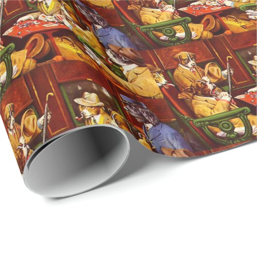 彼の駅とフォーエスドッグ遊ズトランプのポーカー ラッピングペーパー (ロールコーナー)
