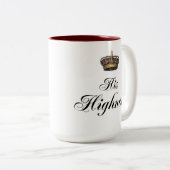 彼の高度(彼のおよび彼女の物の部分は置きました) ツートーンマグカップ (正面右)