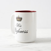 彼の高度(彼のおよび彼女の物の部分は置きました) ツートーンマグカップ (正面左)