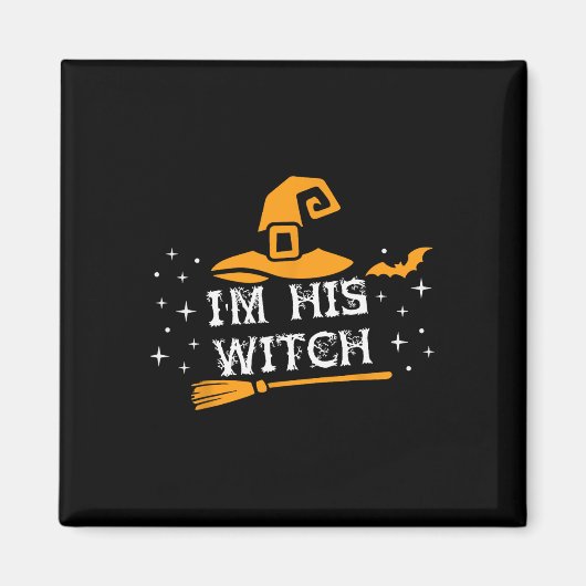 彼の魔女マッチングのカップルCのためのハロウィーンの衣装 マグネット (正面)