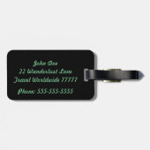 彼の黒と緑の荷札 ラゲッジタグ (裏面横)