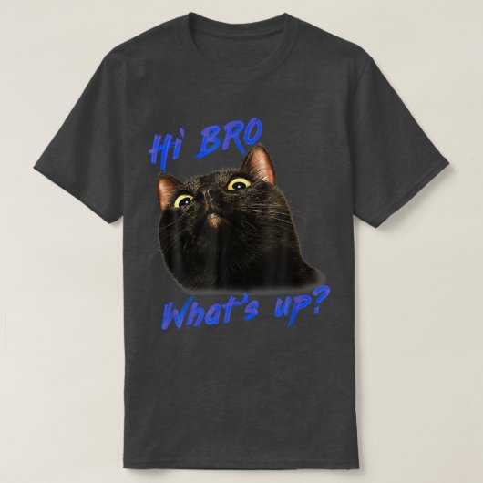 彼の黒猫は4490年にHi Broを呼んでいる Tシャツ (デザイン正面)