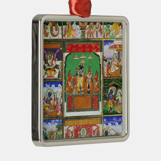 彼の10人の具象の中心、ジャイプル、RのVishnu メタルオーナメント (右)