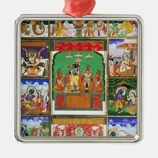 彼の10人の具象の中心、ジャイプル、RのVishnu メタルオーナメント (正面)