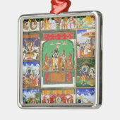 彼の10人の具象の中心、ジャイプル、RのVishnu メタルオーナメント (左)