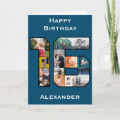 彼の16誕生日写真カード カード (正面)