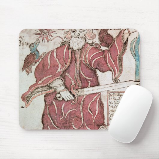 彼の2カラス、HuginおよびMuninのOdin、 マウスパッド (マウス)