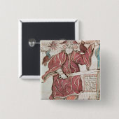 彼の2カラス、HuginおよびMuninのOdin、 缶バッジ (正面&裏面)