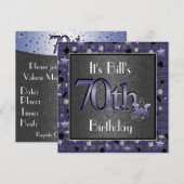 彼の70歳の誕生日パーティー招待状 招待状 (正面/裏面)