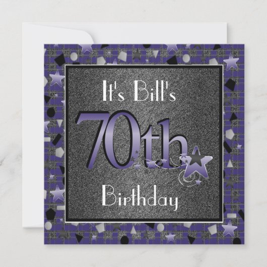 彼の70歳の誕生日パーティー招待状 招待状 (正面)