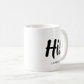 彼の | モダンタイポグラフィの個人用設定が可能なコーヒーマグ コーヒーマグカップ (正面右)