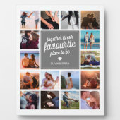 彼の&彼女の16枚の写真コラージュ フォトプラーク (正面)