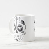 「彼の」砂糖のスカルのマグ コーヒーマグカップ (正面左)
