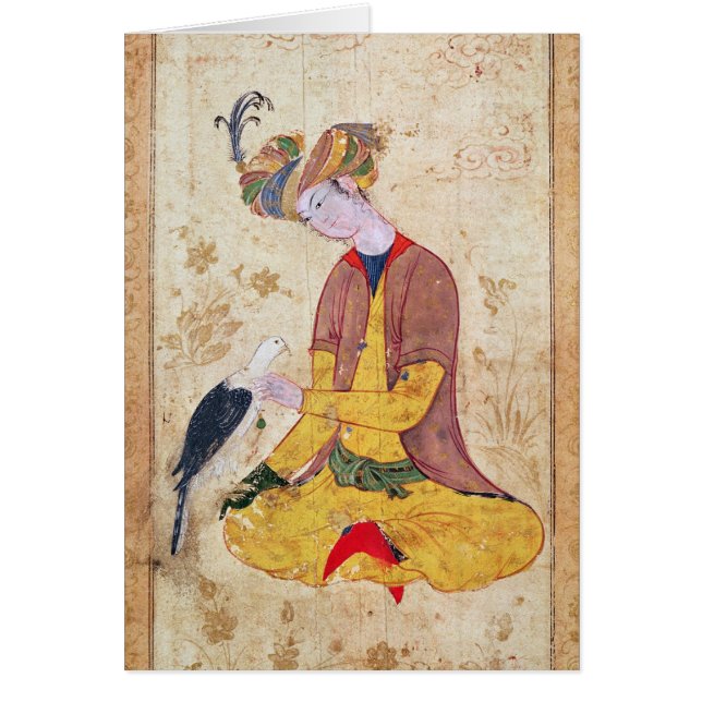 彼の《鳥》ハヤブサをなでているハンター (正面)