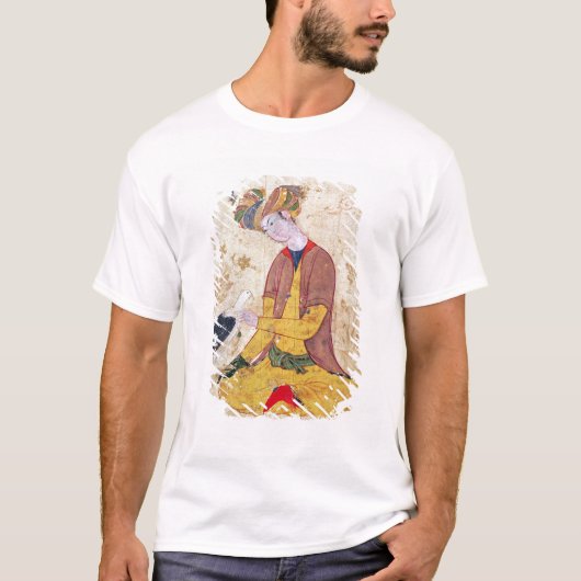 彼の《鳥》ハヤブサをなでているハンター Tシャツ (正面)