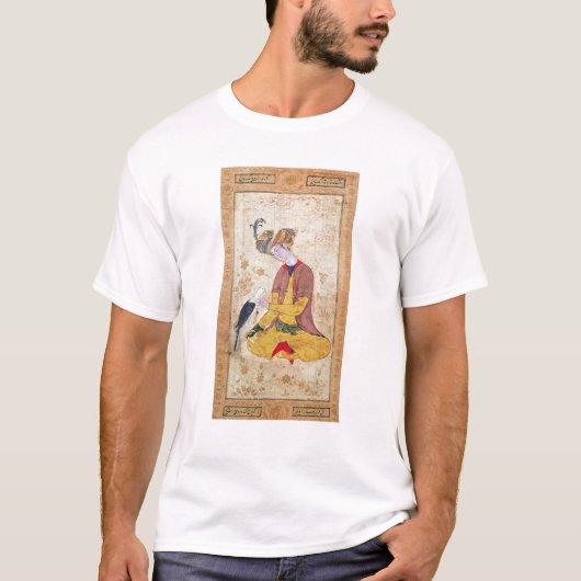 彼の《鳥》ハヤブサをなでているハンター Tシャツ (正面)