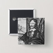 彼の「ChrからのウィリアムLilly (1602-81年)のポートレート、 缶バッジ (正面&裏面)