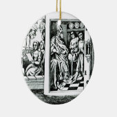 彼のfに順序を与えている山の老人 セラミックオーナメント (右)