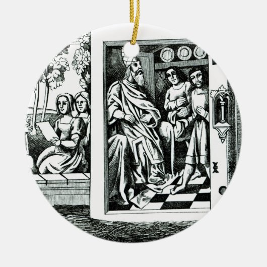 彼のfに順序を与えている山の老人 セラミックオーナメント (正面)