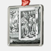 彼のfに順序を与えている山の老人 メタルオーナメント (左)