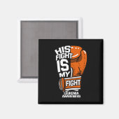 彼のFightteaは私のFighttea Leukemia認識度Suppo マグネット (正面/裏面)