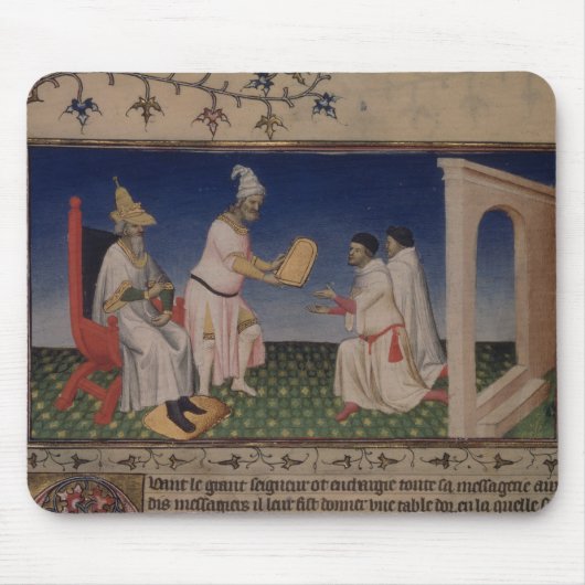 彼のgを与えている氏Fr 2810 f.3v Kublai Khan (1214-94年) マウスパッド (正面)