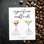 彼のMartini Signatureのカクテル結婚メニュー