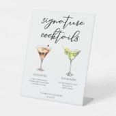彼のMartini Signatureのカクテル結婚メニュー 台座サイン (正面)