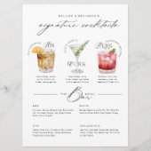 彼のOur & Shirs水彩シグネチャーカクテルメニュー メニュー (正面)