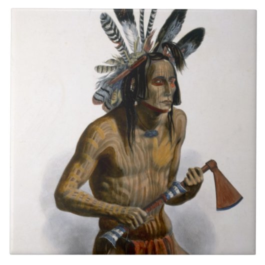 彼のWarlikの記章と飾られるMato-Tope タイル (正面)