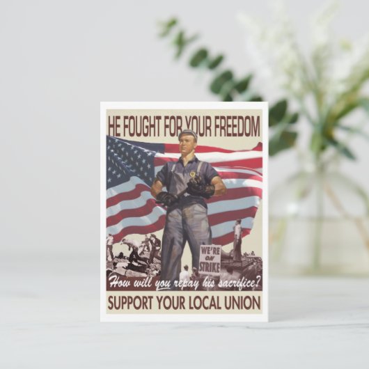 彼はあなたの自由のために戦いました -- 親連合郵便はがき ポストカード (スタンド正面)