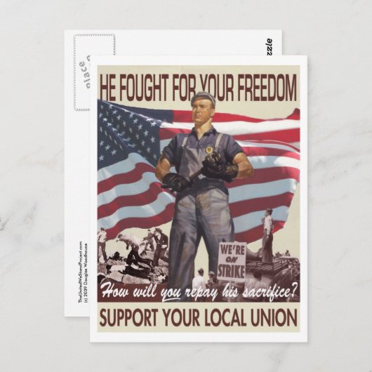 彼はあなたの自由のために戦いました -- 親連合郵便はがき ポストカード (正面/裏面)