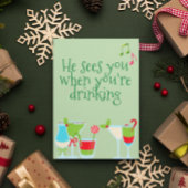 彼はあなたはクリスマスを飲むと君を見る シーズンカード