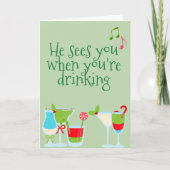 彼はあなたはクリスマスを飲むと君を見る シーズンカード (正面)