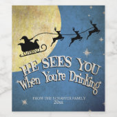 彼はあなたは飲む時に、休日を見る ワインラベル (シングルラベル)