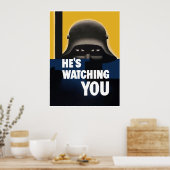 彼はあなたを見てい縁どる –  ポスター (キッチン)