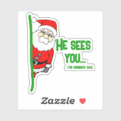 彼はあなたを見て… (良いお酒のために)サンタ シール (シート)