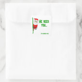 彼はあなたを見て… （良いお酒のために）サンタ スクエアシール (バッグ)