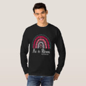 彼はおもしろいヒョウの虹のクリスチャン・イエスを生んだ Tシャツ (正面フル)
