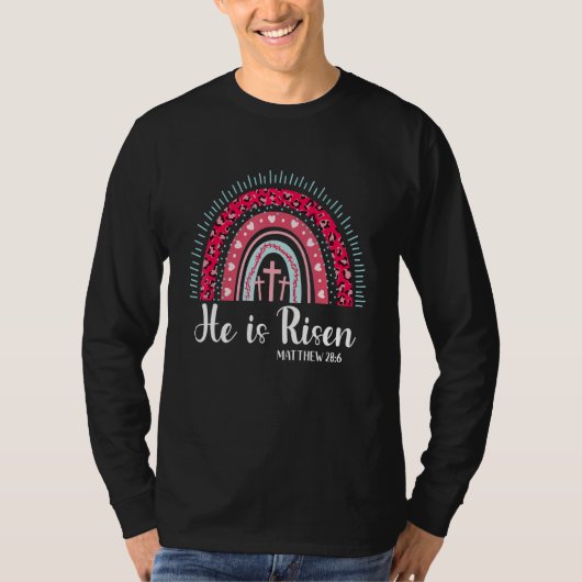 彼はおもしろいヒョウの虹のクリスチャン・イエスを生んだ Tシャツ (正面)