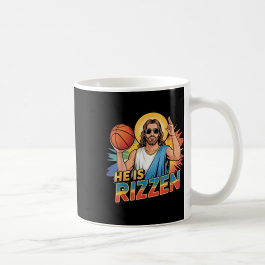 彼はおもしろいRizzen Jesus Shirt Basket Boys Kidだ コーヒーマグカップ (右)